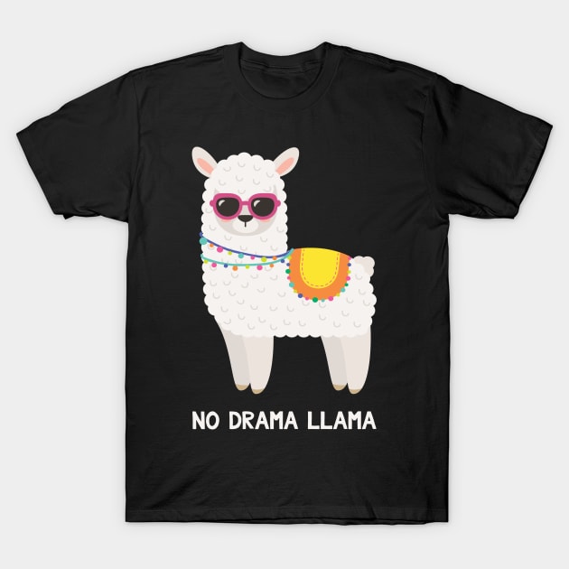 No Drama Llama - Funny Saying Llama T-Shirt by kdpdesigns